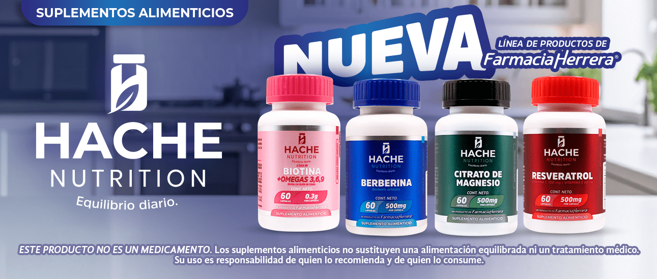 Suplementos alimenticios, multivitaminicos, vitaminas.
Línea de productos de Farmacia Herrera.