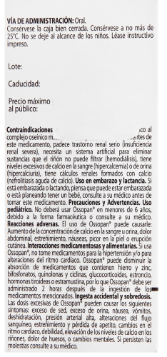 Ossopan 600 Mg Con 30 Tabletas