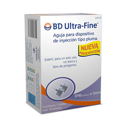 Aguja Bd Ultra Fine 5 Mm 31 G Con 10