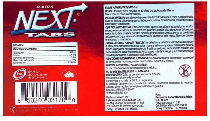 Next Con 20 Tabletas