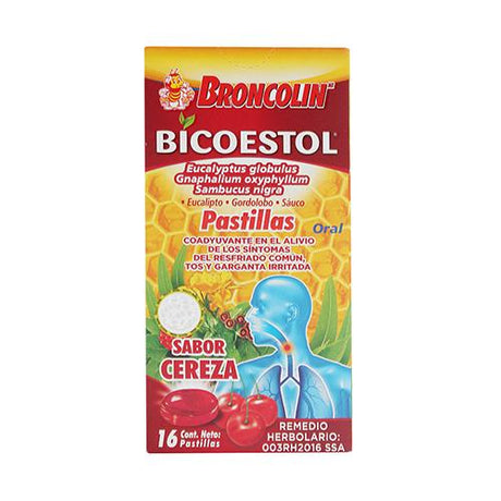 Broncolin Bicoestol Cereza 16 Pastillas