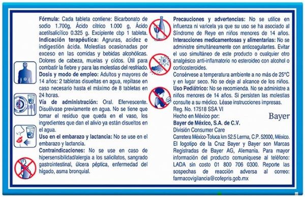 Alka-Seltzer Lima Limon 1Con 2 Tabletas