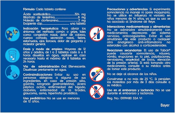 Tabcin Con 12 Tabletas (Azul)