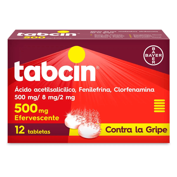 Tabcin 500 Mg Con 12 Tabletas (Rojo)