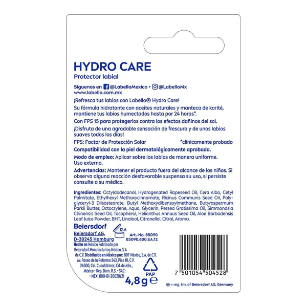 Pomada Paralab Labello Hydro Care