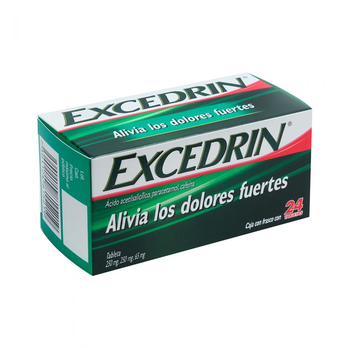 Excedrin 250 / 250 / 65 Mg Con 24 Tabletas Dolor Fte