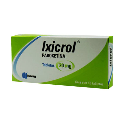 Paroxetina Ixicrol 20 Mg Con 10 Tabletas