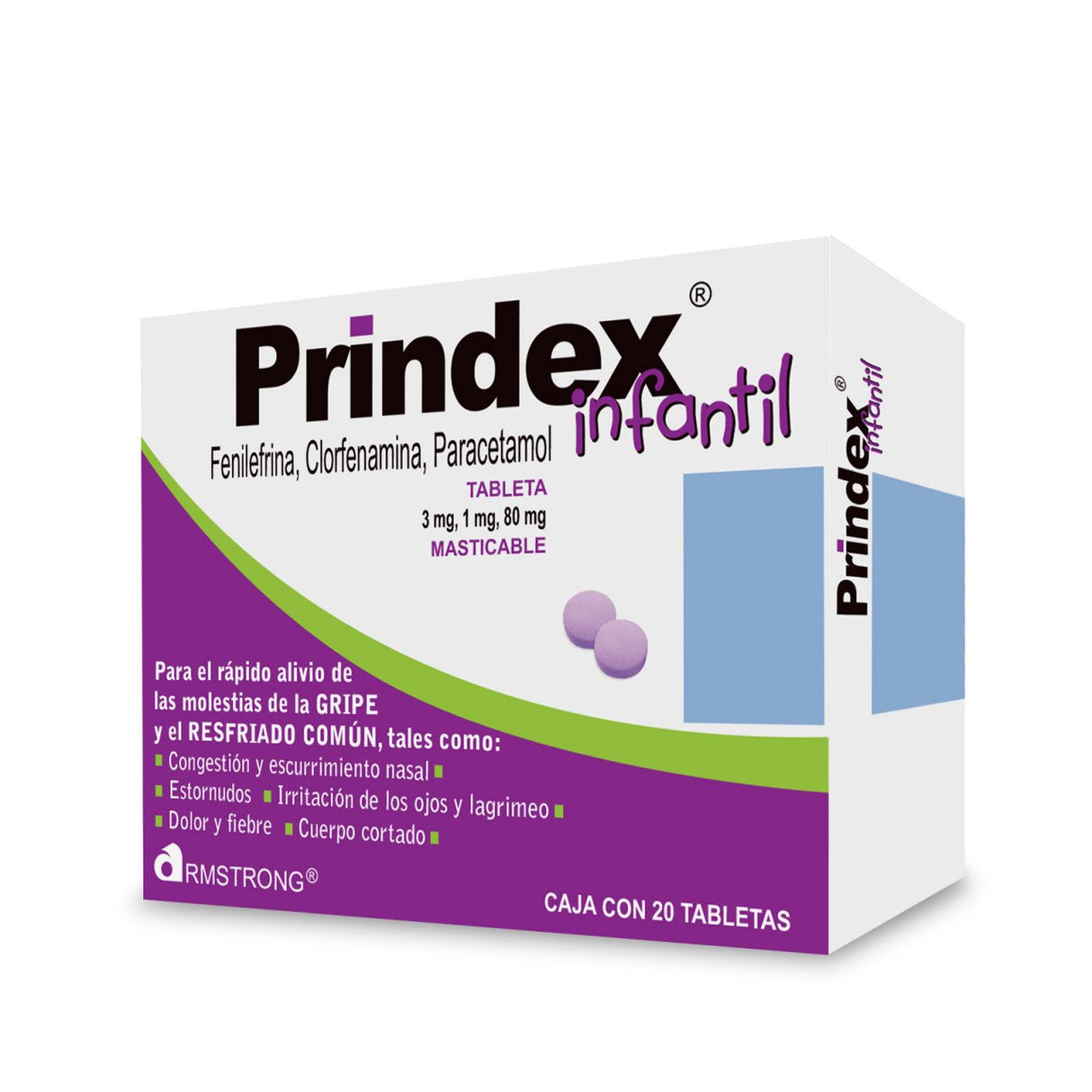 Prindex Infantil 3 / 1 / 80 Mg Con 20 Tabletas