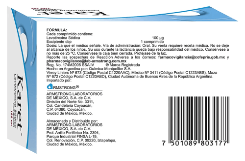 Karet 100 Ug Con 50 Comprimidos