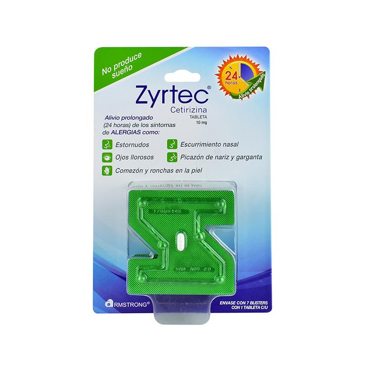 Zyrtec 10 Mg Con 7 Tabletas