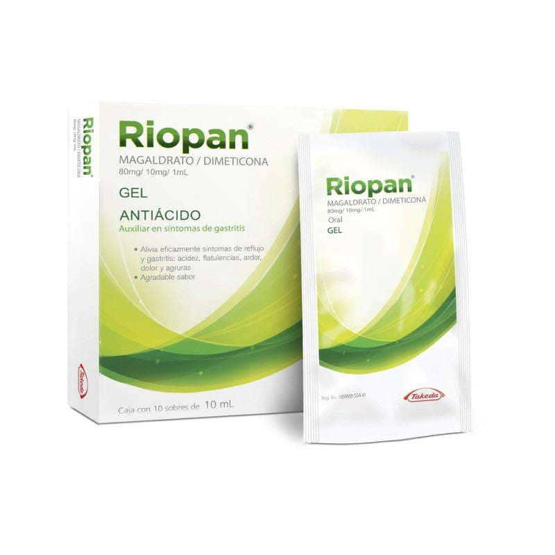 Riopan Gel 10 Ml Con 10 Sobres