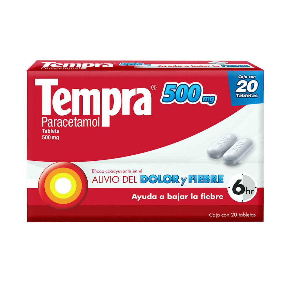 Tempra 500 Mg Con 20 Tabletas