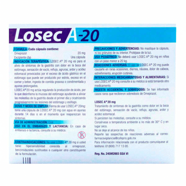 Losec A 20 Con 14 Capsulas