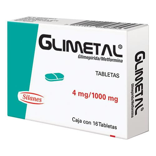 Glimetal 4 / 1000 Mg Con 16 Tabletas