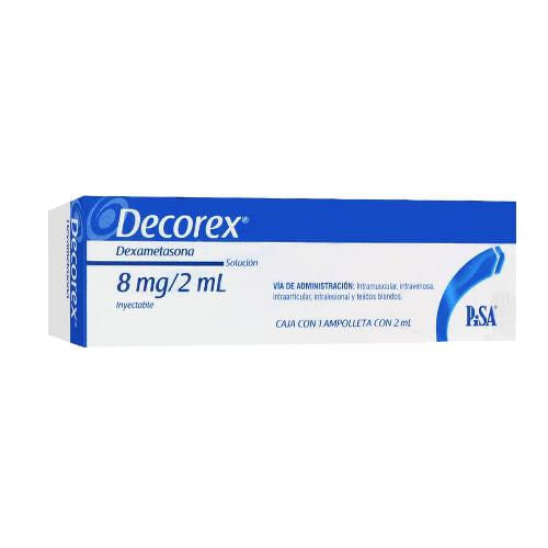 Dexametasona Decorex Generico Inyectable 8 Mg / 2 Ml Con 1 Amp.