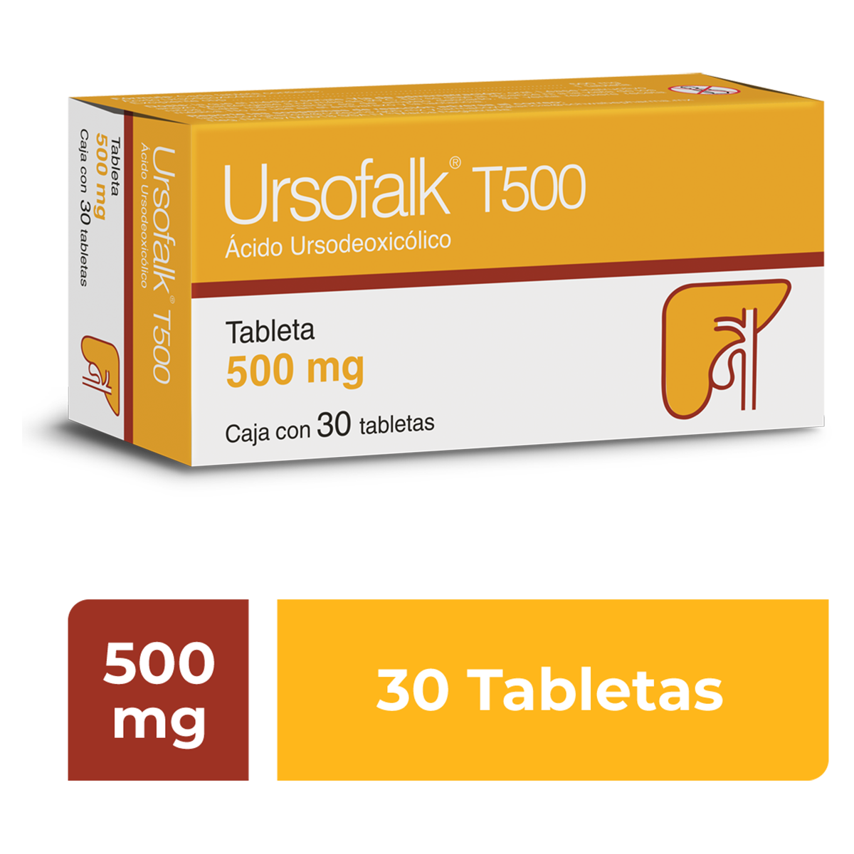 Ursofalk T500 500 Mg Con 30 Tabletas