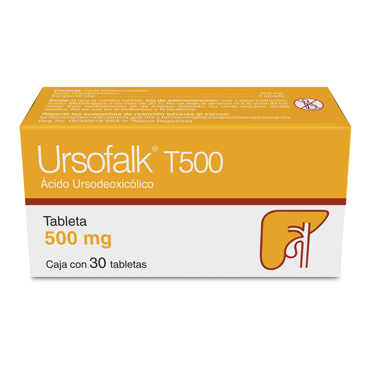Ursofalk T500 500 Mg Con 30 Tabletas