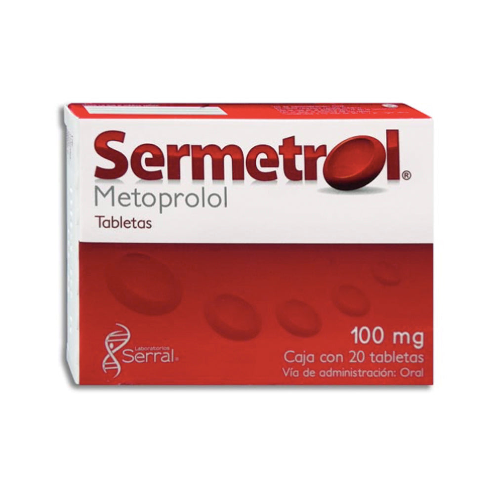 Metoprolol Sermetrol 100 Mg Con 20 Tabletas