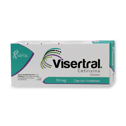 Cetirizina Visertral 10 Mg Con 10 Tabletas