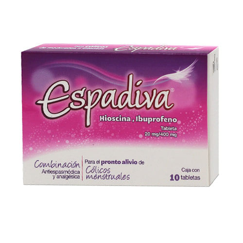 Butilhioscina Ibuprofeno Espadiva 20 / 400 Mg Con 10 Tabletas