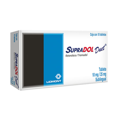 Supradol Duet Sublingual 10 / 25 Mg Con 10 Tabletas