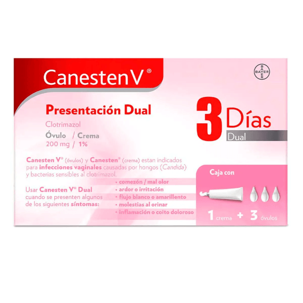 Canesten V Dual Crema Y Con 3 Ovulos