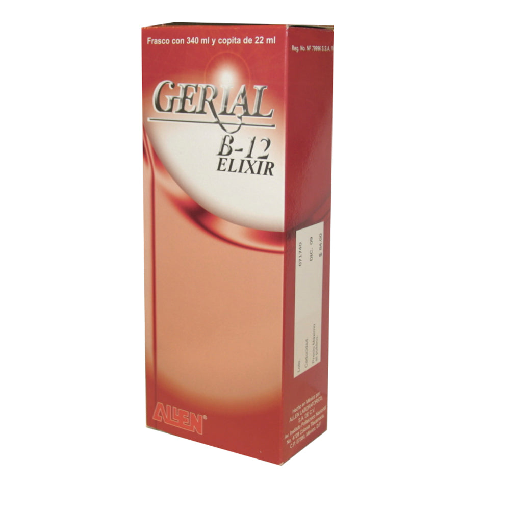 Complejo B Gerial B12 Elixir Frasco 340 Ml