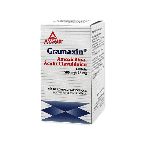 Gramaxin ( Amoxicilina / Ac. Clavulánico ) Tabletas 500 Mg / 125 Mg Con 12