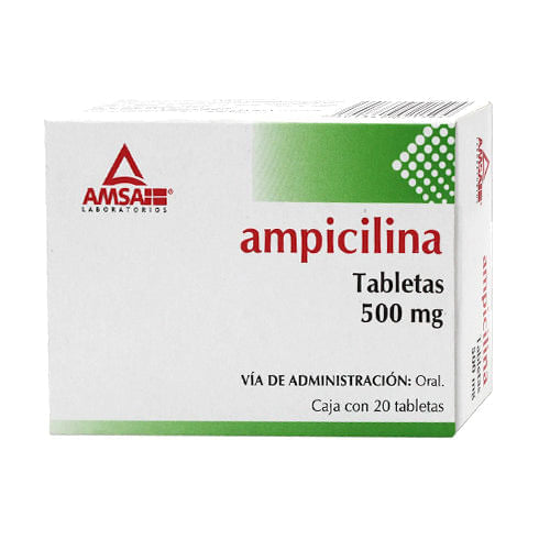 Ampicilina 500 Mg Con 20 Tabletas Amsa Generico