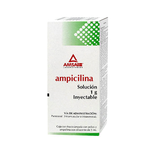 Ampicilina Solución Inyectable 1 Gr 5 Ml Amsa Generico