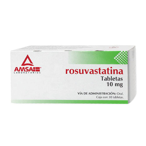 Rosuvastatina 10 Mg Con 30 Tabletas Amsa Generico