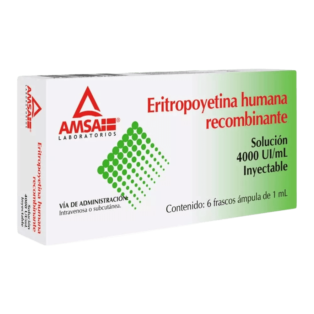 Eritropoyetina Con 6 Frascos E4000 U I / Ml Amsa Generico