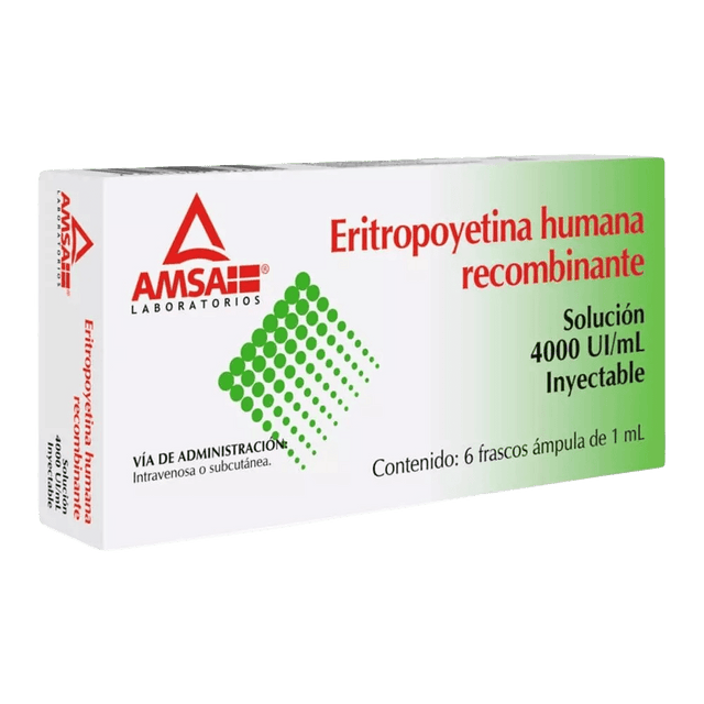 Eritropoyetina Con 6 Frascos E4000 U I / Ml Amsa Generico