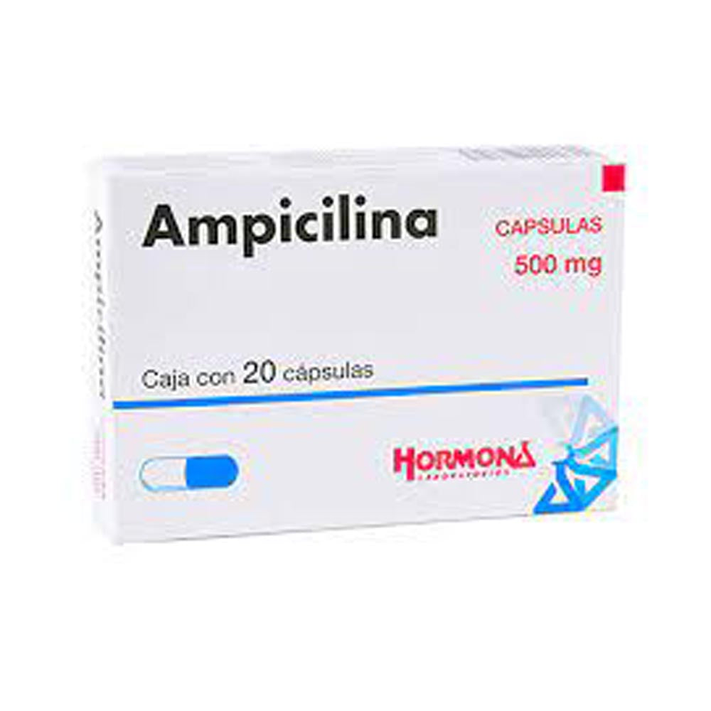 Ampicilina 500 Mg Con 20 Capsulas Hormona Generico