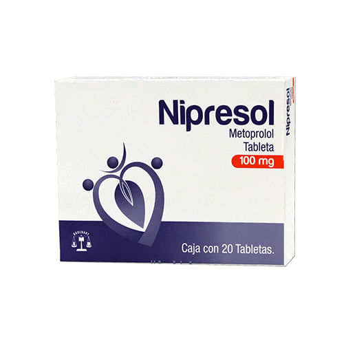 Metoprolol Nipresolución 100 Mg Con 20 Tabletas