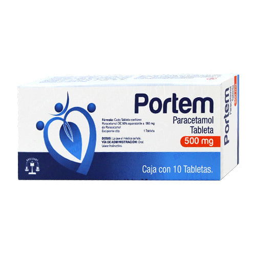 Paracetamol Portem 500 Mg Con 10 Tabletas