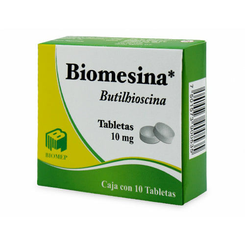 Butilhioscina Biomesina 10 Mg Con 10 Tabletas