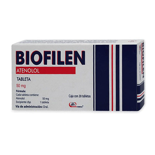 Atenolol Biofilen 50 Mg Con 28 Tabletas