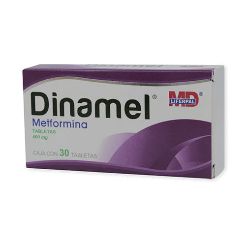 Metformina Dinamel 500 Mg Con 30 Tabletas