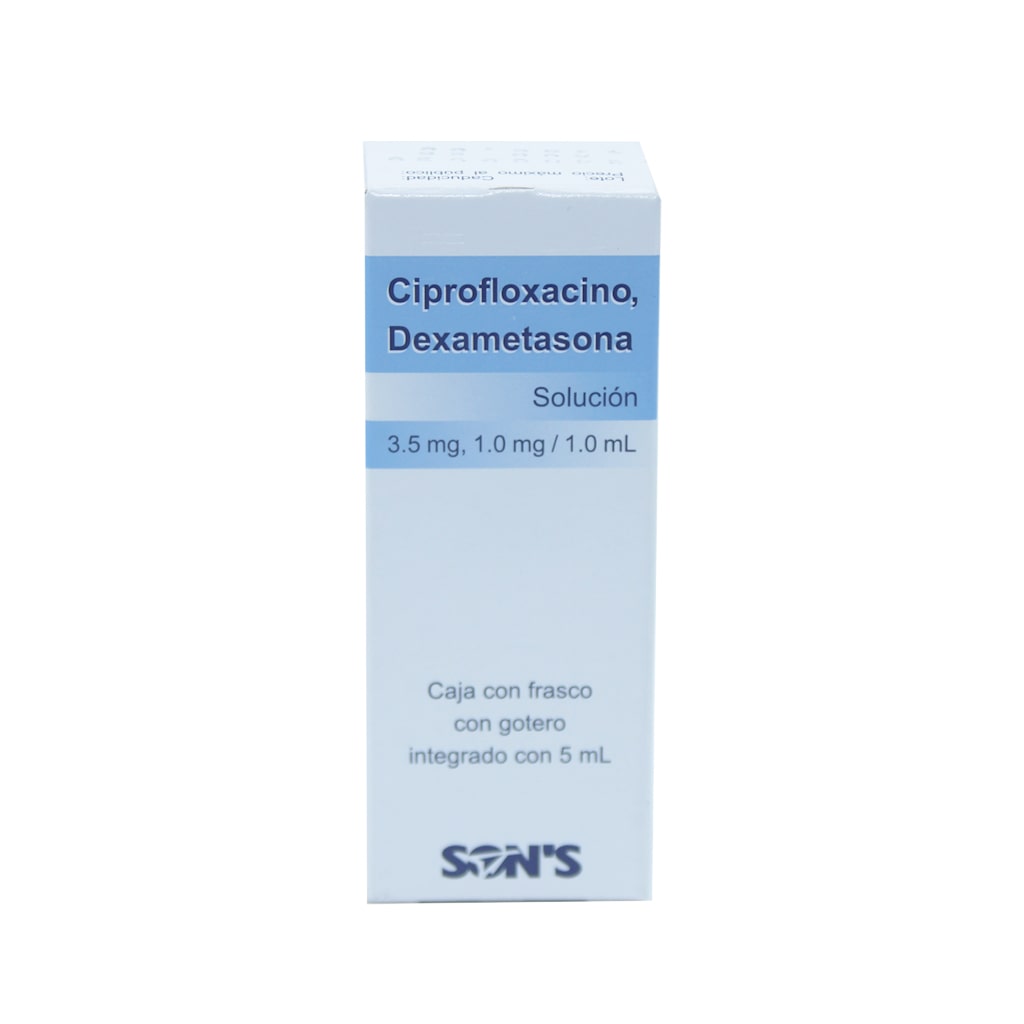 Ciprofloxacino / Dexametasona Solución Oft 5 Ml Sons Generico