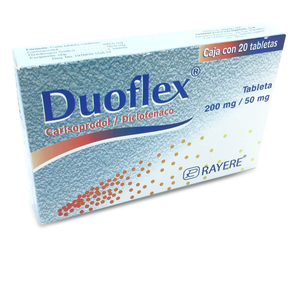 Carisoprodol Diclofenaco 200 Mg / 50 Mg Con 20 Tabletas