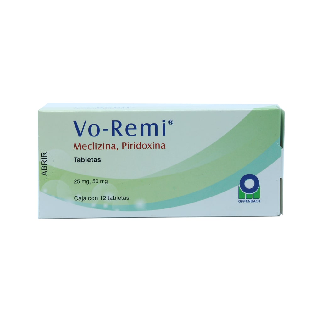 Meclozina Piridoxina Voremi 25 / 50 Mg Con 12 Tabletas