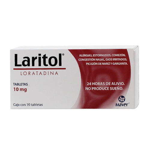 Loratadina Laritol 10 Mg Con 10 Tabletas