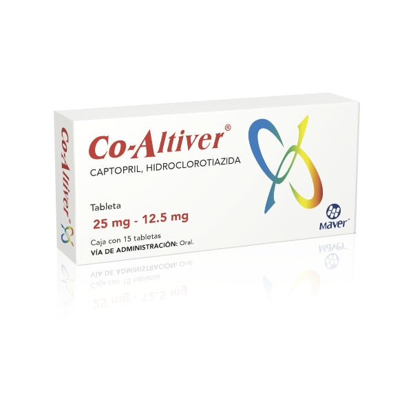 Captopril Hidroclorotiazida Co Altiver 25 / 12.5 Mg Con 15 Tabletas