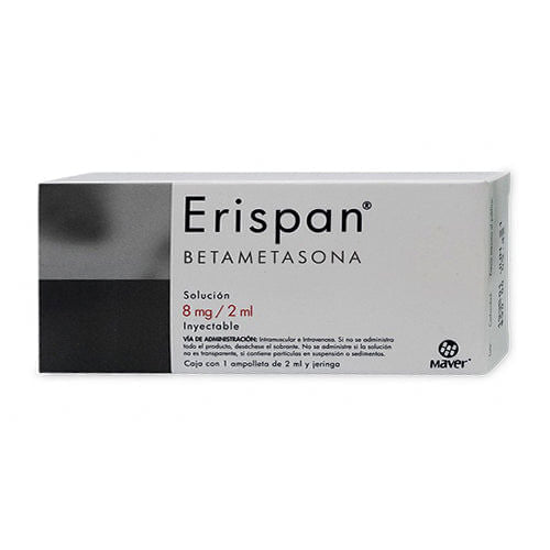 Betametasona Erispan Solución Inyectable 8 Mg / 2 Ml Con 1 Ampula
