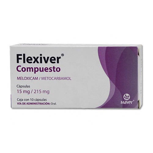 Meloxicam Metocarbamol Flexiver Compuesto 15 / 215 Mg Con 10 Capsulas