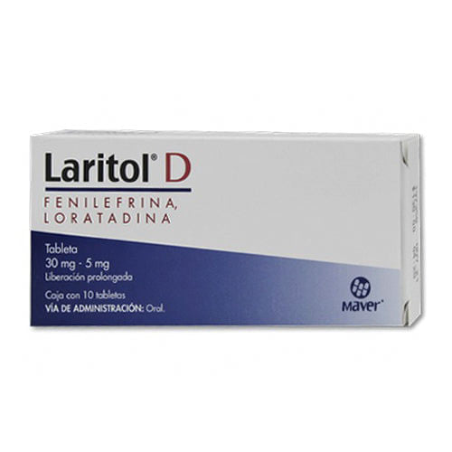 Loratadina Fenilefrina Laritol D 30 / 5 Mg Con 10 Tabletas