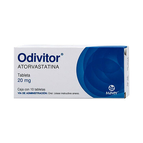 Atorvastatina Odivitor 20 Mg Con 10 Tabletas