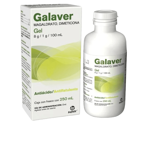 Magaldrato Dimeticona Galaver Suspension Gel 8 / 1 G / 100 Ml Frasco 250 Ml