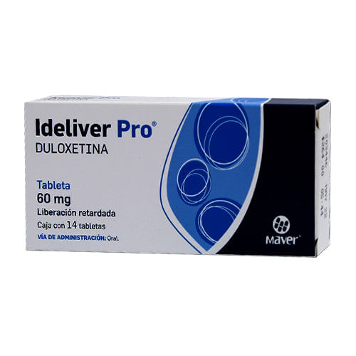 Duloxetina Ideliver Pro 60 Mg Con 14 Tabletas